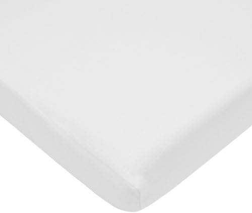 American Baby Company100% Natural Supreme Cotton Jersey Knit Fitted Portable/Mini-Crib Sheet, White, Soft Breathable, for Boys and Girls