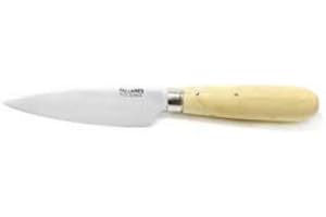 PALLARES SOLSONA Cuchillo Cocina Hoja Ancha 9 cm con mango redondo de madera de Boj - ACERO CARBONO