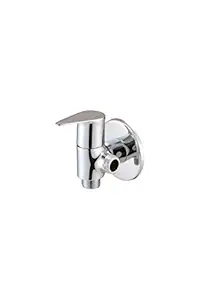 Smile J Star Series 2 Way Single Lever Angle Valve Stainless Brass Chrome Finish Water Tap with Foam Flow for Bathroom Kitchen Sink Garden (Silver, 1 Piece)