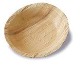 détail 25 assiettes palmier creuses biodegradables 20 cm