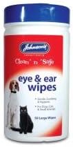 Johnsons Clean 'n' Safe Eye &amp; Ear Wipes for Cats, Dogs &amp; Small Animals 1200g - Bulk Deal of 6x