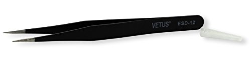 Scotle pinzetta ESD-pze12 12 antistatico rivestito 135 mm di lunghezza, dritta, a matita, RW