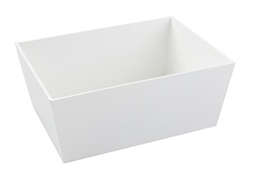 mDesign Aufbewahrungsbox für Badaccessoires in weiß – Holzkiste für Handtücher, Lotionen, Seifen & Co. – ideal für das Badezimmer oder Gäste-WC – 30 x 23 x 13 cm - 3