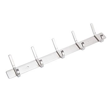 5 Haken Garderobe Hakenleiste Edelstahl Bad Küche Rostfrei Mehrzweckhaken 5 Haken Wandhaken Silber - 3