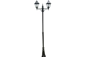 GARDEN MARKET PLACE Garden Lighting - Victorian Style Double Headed Garden Lamp Post 2.2m