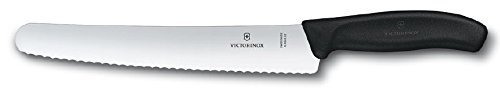 Victorinox Brot- und Konditorenmesser, Wellenschliff, Schwarz, 22 cm