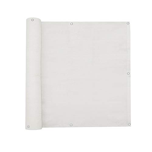Jarolift Revestimiento para balcón Alta Densidad (Transpirable), Lona de protección para Balcones y terrazas, Tamaño: 500 x 90 cm, Color: Blanco (Unicolor)