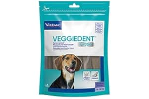 Virbac VeggieDent M Kaustreifen für mittelgroße Hunde (10 bis 30 kg) - Doppelpack - 2 x 15 Streifen