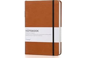 Indeme A5 Notebook - Classic notebook A5 with Faux Leather Cover, Lined, Thick Journal Notebook with 192 Pages, Brown, 8.4 x 5.7 inch, Pen Holder, Bookmark, Back Pocket, Banded