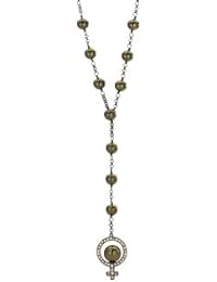 MISAKI Necklace ELLEBLACK LONG - Collar de acero inoxidable con perla