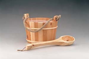 Saunakübel 26 Ø 21cm mit Holzkelle Fichte - 2