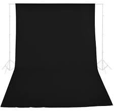Ivationstudio 100% Cotton Photo Studio Video 10 X 20 Ft Black Muslin Photography Backdrop Background