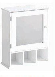 SIMPLE - Wall Mounted Bathroom Mirror Cabinet - White