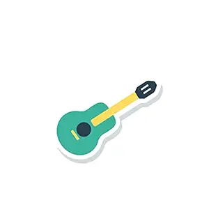 woopme Cute Ukulele Laptop Stickers for Kids Girls Boys Developers Programmers Vinyl Printed All Laptops Bottles Cars Bikes Stickers Multicoloured