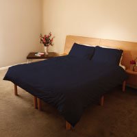 Easy-Fit® Duvet Cover Set (Navy, Single), A Unique Design with a Four-Sided Zip Opening & Closing