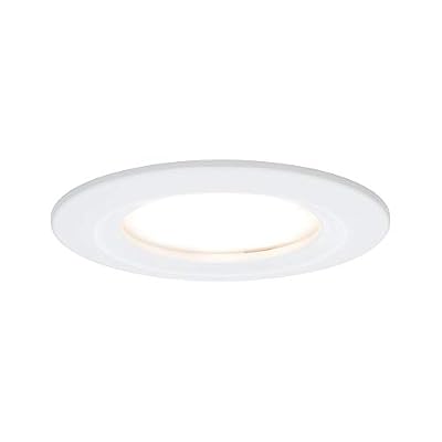 Paulmann 93869 Kit encastrés Premium Coin Slim, dimmable, rond, fixe LED 1x6,8W, 2700K, 230V, 51mm, Blanc mat/Alu