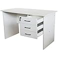 Mahmayi Solama MP1-1260 Office Desk with Fixed Lockable Drawers - Premium White