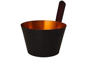 ‎SUDOREWELL Sauna Aufgusskübel/Saunaeimer gold/schwarz Aluminium gerader Griff