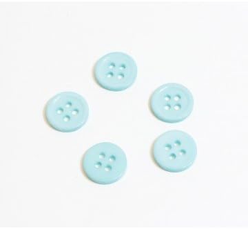 X5 Buttons 4 Hole Round Resin 11 mm Sewing – Plain Turquoise