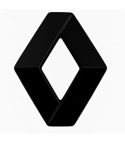 Emblème Calandre Renault Clio MK4 - Badge Diamant Noir Brillant ABS