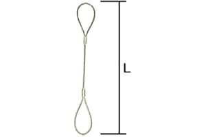 HENRI 1m Élingue câble en acier galvanisé Grandes boucles Ø câble 8mm CMU 800kg