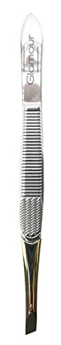 Glamour Institute Epiler Tweezers Slanted Tip Tweezers with Pouch