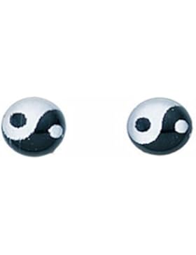 TF klassische Yin-und Yang-Ohrstecker, Sterling Silber 925