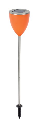 Stellar Solarleuchte Copa Fun / orange / moderene Edelstahlleuchte mit orangem Lampenschirm, 1 weiße High Power LED 1041-1 - 2