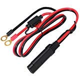 Cable de conexión Kuncan, SAE, de 61 cm, con terminal de anillo, rápida conexión y desconexión, montaje de terminal de anillo, con fusible de 10 A