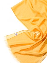 Preisvergleich Produktbild Fransenschal Woll-Etamine, sonnenblume, 100% Wolle, 180x45cm