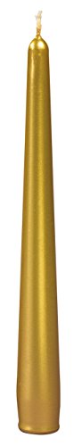 Cereria de Giorgio risthò Velas cónicas lacados, Cera, Dorado, 2.2 x 2.2 x 21 cm, 3 Unidad