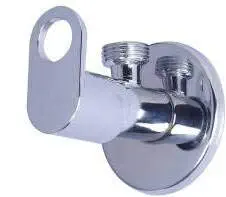 Redcroc Prime Angle Valve/Stop Cock Brass Disc Stop Cock for Bathroom Taps, Geyser and Wash Basin Connection with Mirror Polished Wall Flange (Chrome Finish, 1-Pieces)