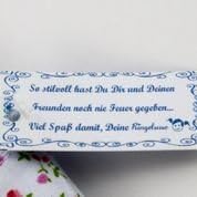 Lighter in Cute Fabric Cover White with Flowers 8 x 2,5 x 1 cm Ringelsuse