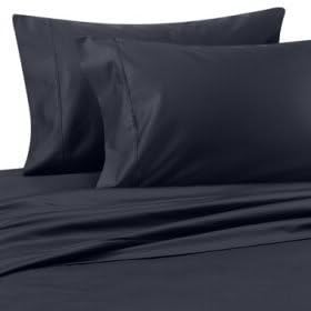 Egyptian Cotton Factory Store Luxurious Ultra Soft Silky 100% Egyptian Cotton Seven (7) Piece Set, Navy Solid/Plain, King Size, Includes 4Pc Bed Sheet Set & 3Pc Duvet Set, 1000 Thread Count
