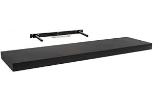 Velano Półka regałowa, regał ścienny, regał wiszący, systemy regałowe, 1 sztuka, 79,5 x 23,5 cm, czarny, do kuchni, łazienki, salonu, sypialni, FS