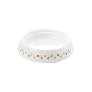 Richell Non-Tip & Skid Cat Dish Extra Small, Spill Proof Smart Edge, Dishwasher Safe cat Feeder, 3.8 oz of Wet Food, White