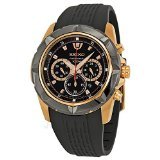 Seiko Chronograph Schwarz Zifferblatt Schwarz Gummi Mens Watch srw030p1