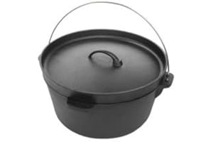 YNNI KAMADO TQCIP 30cm Heavy Duty 5.5kg Round Cast Iron Pot Oven BBQ Camp Fire TQCIP
