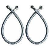2 Adet 3/8 Dişi &Ccedil;elik Klozet Bağlantı Flex Hortumu Spirali 50 cm
