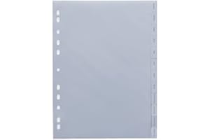 Jeu de 12 intercalaires mensuels polypropylène gris 12/100e - Maxiburo