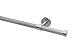 Produktbild runde Stilgarnitur mit 12 cm Träger Gardinenstange Vorhangstange mit Rundrohr, Ringen und Faltenlegehaken modern, edelstahlfarbig, 1-Lauf - 2,40 m (2 x 1,20 m +Verbinder)