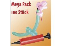Playtastic Modellierballons im Mega-Fantasiepack: 100 Stück & Pumpe - 6