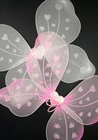 ''White 'Childrens / Adults Glitter Heart Mesh Fairy Wings Fancy Dress / Hen Nights by letechest uk (TM)
