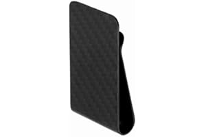 ‎SEAFRONT Ultralekki biznes z włókna węglowego, przypinany banknot, argentowy klips do pieniędzy, gotówka, karty kredytowe, zaciski, portfel