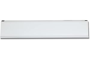 BTV | Bocacartas Construidos en Aluminio Pintado y Acero Inoxidable | Acabado color Blanco | 28.2 x 5.8 x 2 cm