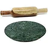 Shree Shyam Creation Indian Marble Chakla White Marble Roti Maker Marble Chakla Rolling Pin & Board with Belan