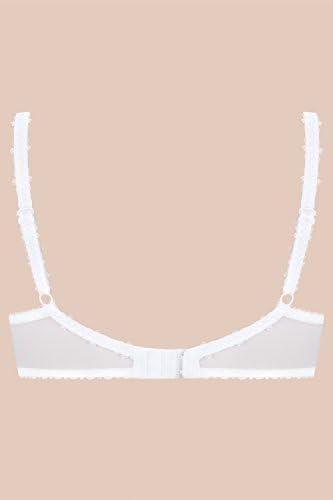 Ava 1352 Underwired Half Padded Full Cup Bra With Embroidery Decoration And Non Removable Adjustable Straps - Made In EU