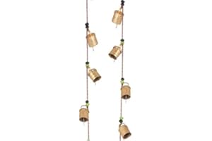 Tarini Gallery Set of 2 Rustic Vintage bell for Home decor Wall decoration Garden - 5 handmade bells in a string with beads. Wind Chime Bell Chime Cow Cat Cattle bells Gifting
