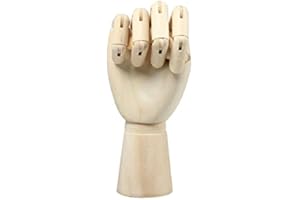 MEETOZ Modelo de mano de madera de 7 pulgadas, flexible, móvil, maniquí, figura de mano para dibujar, bocetar, pintar (mano derecha)