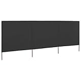 Farbe: Anthrazit vidaXL Windschutzgewebe 3-TLG. 400x120 cm Anthrazit Windschutz Sichtschutz